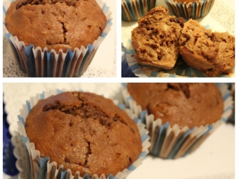 Muffin con ciobar, banane e cioccolato salato